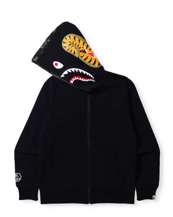 Sudadera Con Capucha Bape X OVO Woodland Camo Shark Reversible Full Zip Hombre Negros | 894061-END