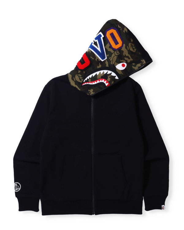 Sudadera Con Capucha Bape X OVO Woodland Camo Shark Reversible Full Zip Hombre Negros | 894061-END