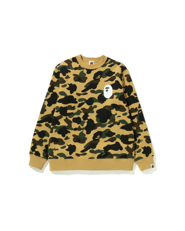 Sudaderas Bape 1st Camo Ape Head Crewneck Jr Niños Amarillos | 134268-WDJ