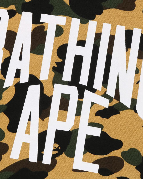 Sudaderas Bape 1st Camo Crazy Bathing Ape Relaxed Fit Crewneck Hombre Amarillos | 120467-GPH