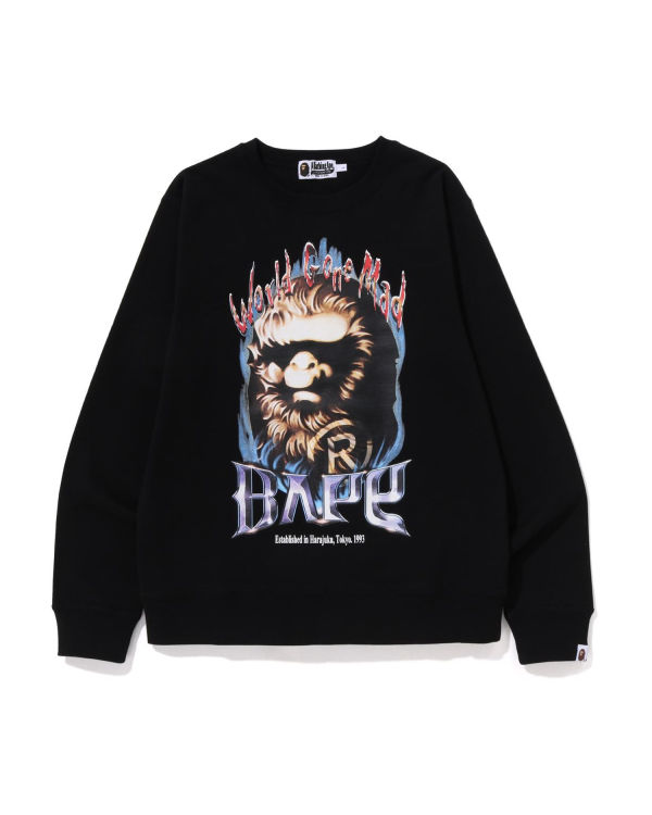 Sudaderas Bape Ape Head Crewneck Hombre Negros | 483675-OIV