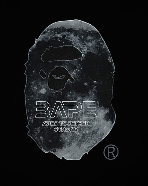 Sudaderas Bape Ape Head Moon Crewneck Hombre Negros | 640398-UVK