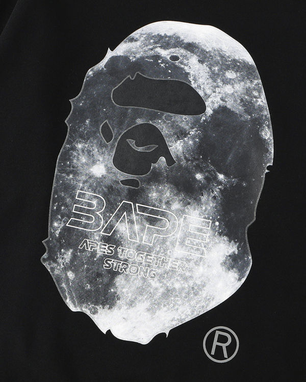 Sudaderas Bape Ape Head Moon Crewneck Hombre Negros | 640398-UVK