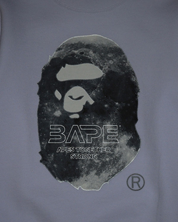 Sudaderas Bape Ape Head Moon Crewneck Niños Blancos | 150936-HLT