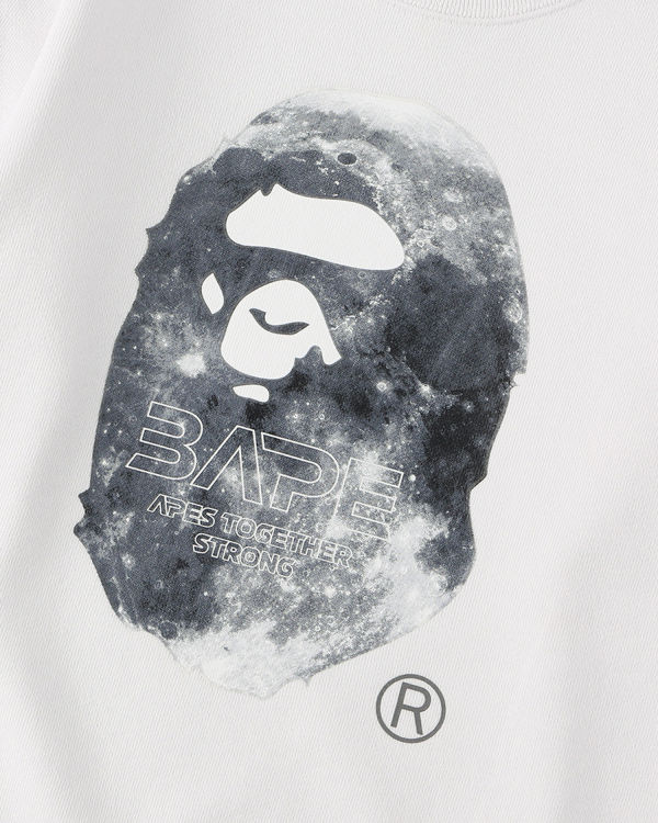 Sudaderas Bape Ape Head Moon Crewneck Niños Blancos | 150936-HLT