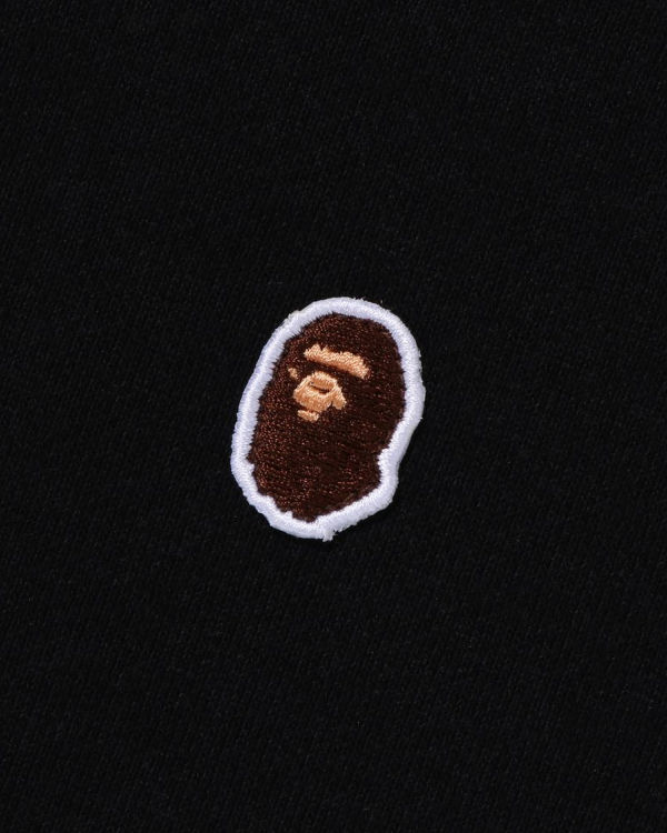 Sudaderas Bape Ape Head One Point Relaxed Fit Crewneck Hombre Negros | 728954-TFS