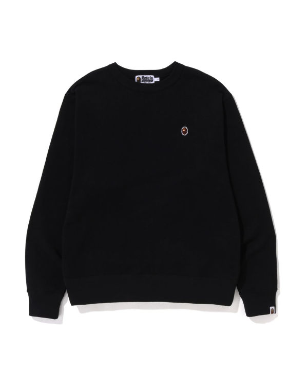 Sudaderas Bape Ape Head One Point Relaxed Fit Crewneck Hombre Negros | 728954-TFS