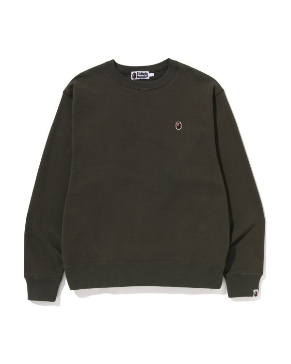 Sudaderas Bape Ape Head One Point Relaxed Fit Crewneck Hombre Verdes | 860315-LSQ