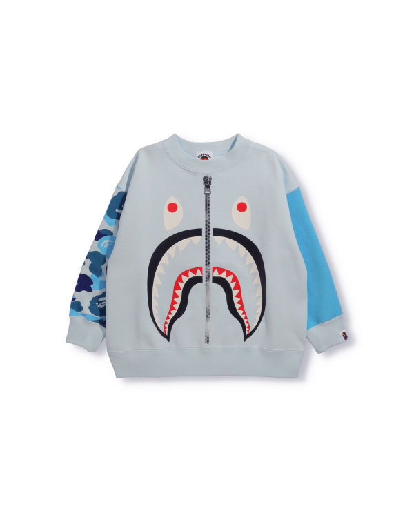 Sudaderas Bape Big ABC Camo Shark Oversized Crew Neck Niños Azules | 641703-VYH