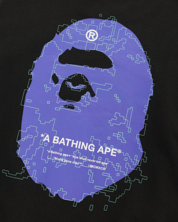 Sudaderas Bape Big Ape Head Digital Mosaic Hombre Grises Oscuro | 627018-FDV