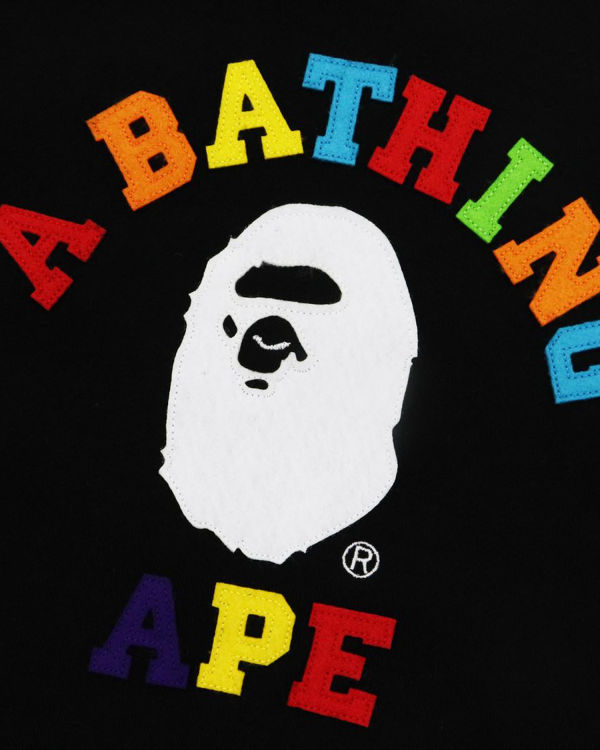 Sudaderas Bape College Applique Quilting Niños Negros | 126743-VLX