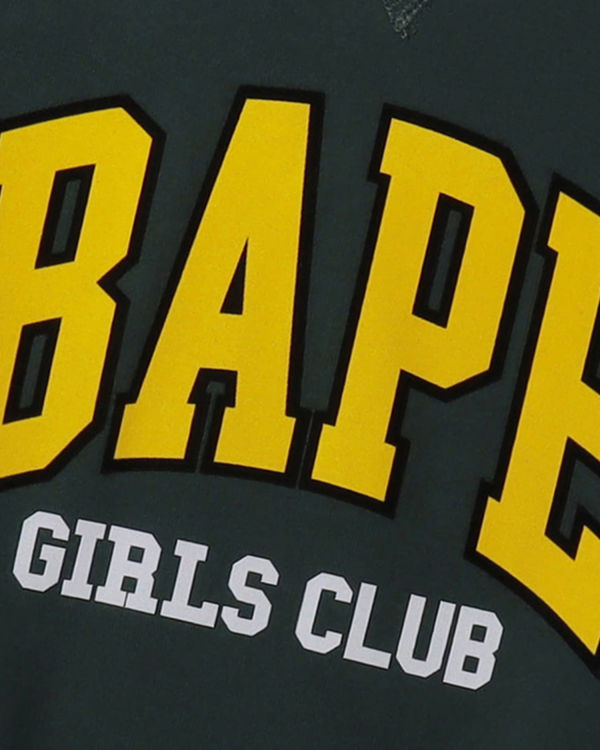 Sudaderas Bape Girls Club Anchos Crew neck Mujer Verdes Oscuro | 876291-PDW