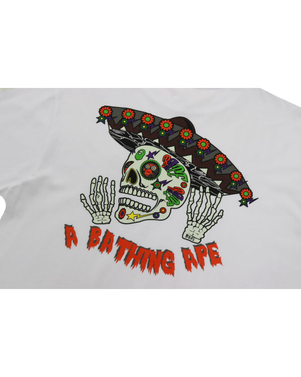 Sudaderas Bape Halloween Skull Glow In The Dark Long Sleeve Hombre Blancos | 085432-UBR