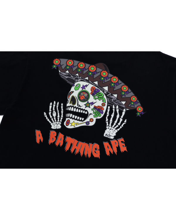 Sudaderas Bape Halloween Skull Glow In The Dark Long Sleeve Hombre Negros | 694802-ANY