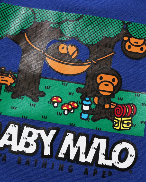 Sudaderas Bape Milo Camo Hammock Crewneck Niños Azules | 465218-GPF