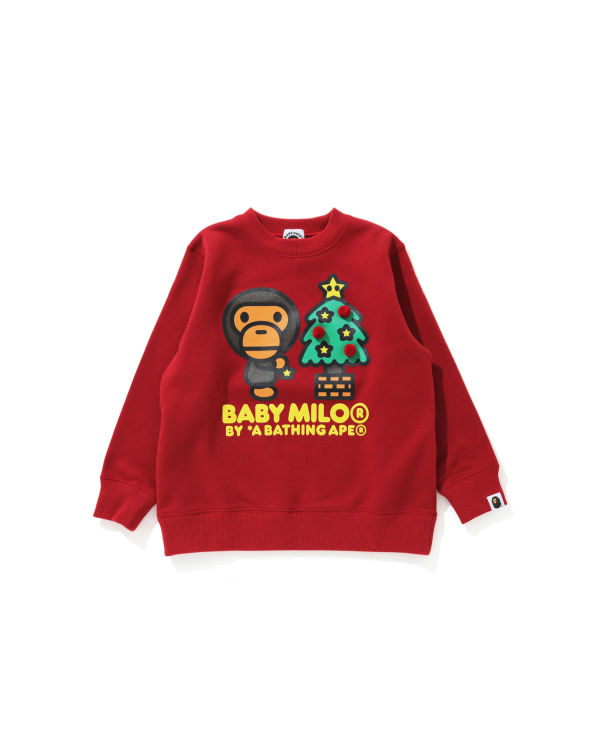 Sudaderas Bape Milo Christmas Tree Crewneck Niños Rojos Claro | 386942-POY