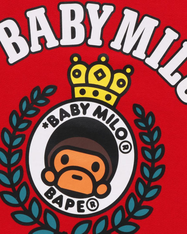 Sudaderas Bape Milo Emblem Crewneck Niños Rojos Claro | 714963-SHY