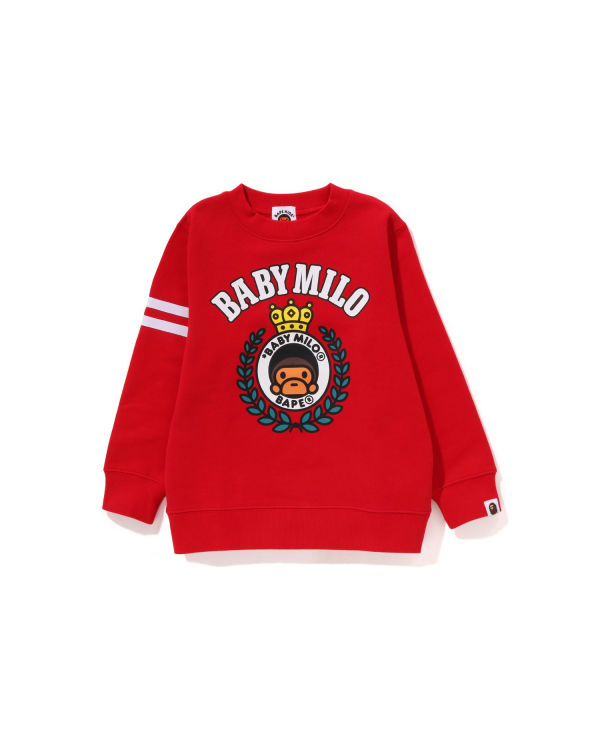 Sudaderas Bape Milo Emblem Crewneck Niños Rojos Claro | 714963-SHY