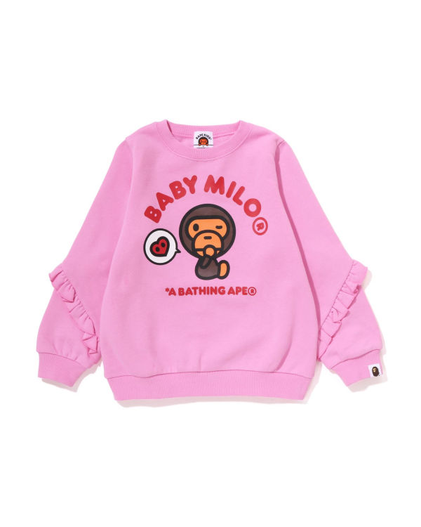 Sudaderas Bape Milo Heart Frill Crewneck Niños Rosas | 610542-RZK