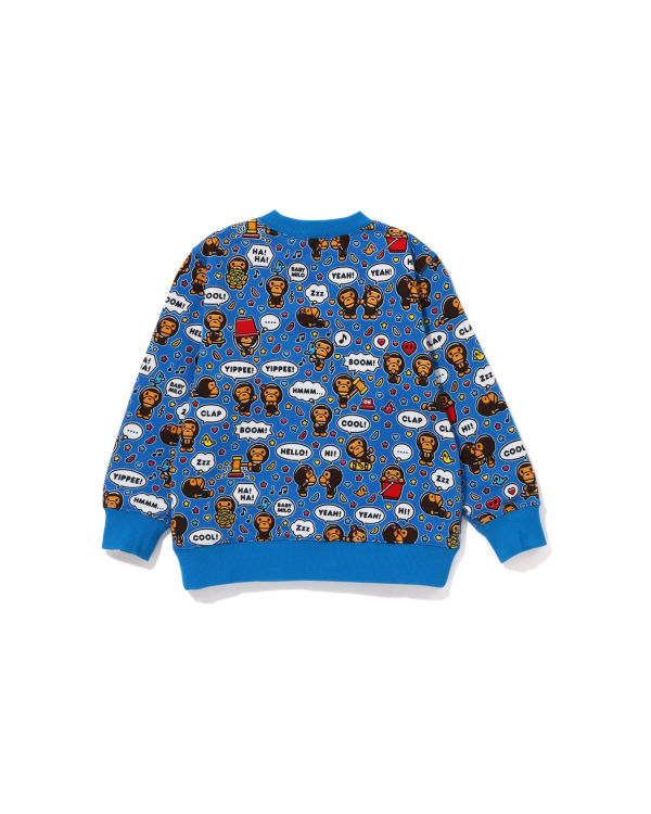 Sudaderas Bape Milo Speech Balloon Crewneck Niños Azules | 521964-DIS