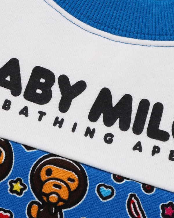 Sudaderas Bape Milo Speech Balloon Crewneck Niños Azules | 521964-DIS