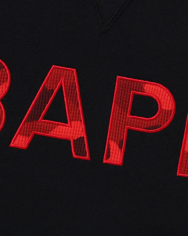 Sudaderas Bape Patch Relaxed Fit Crewneck Hombre Negros | 609482-BOE