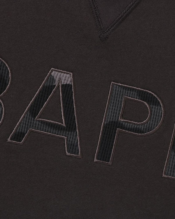 Sudaderas Bape Patch Relaxed Fit Crewneck Hombre Grises Oscuro | 713025-JPI