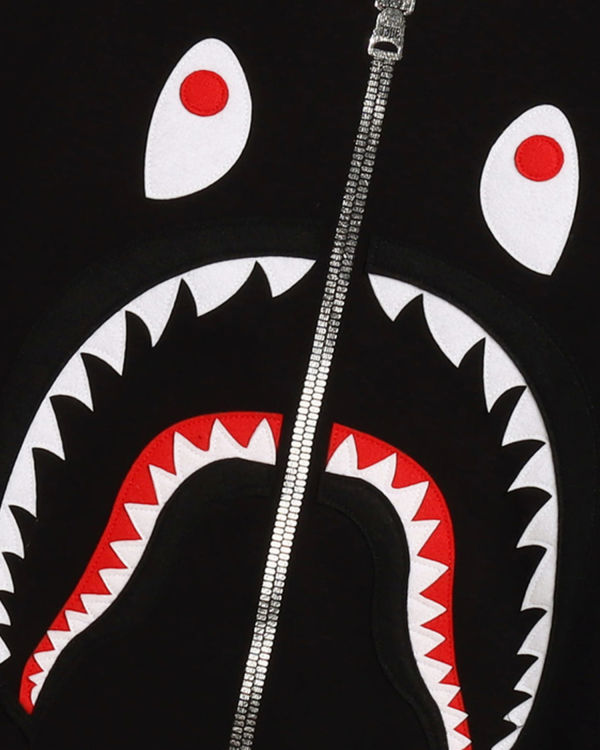 Sudaderas Bape Patched Shark Crewneck Hombre Negros | 510963-NGY