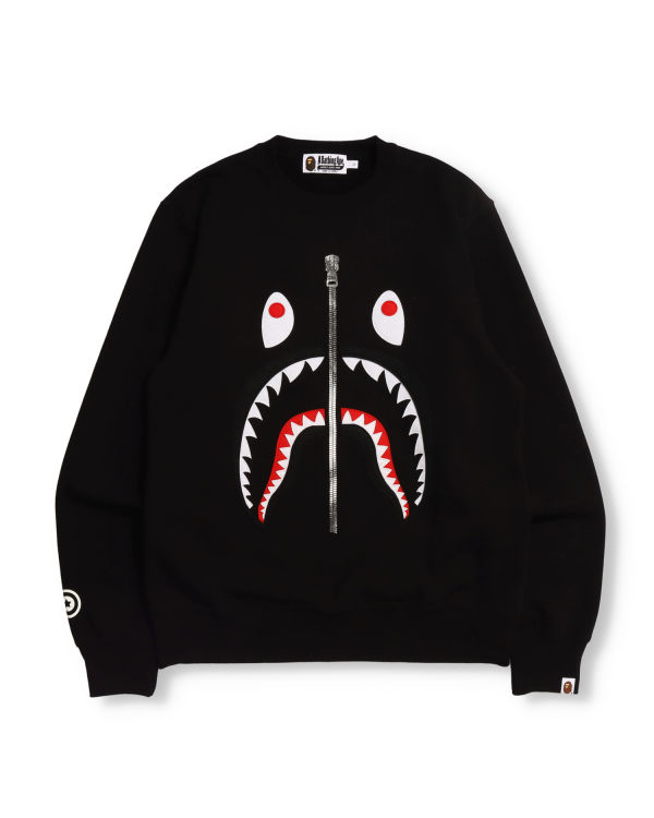 Sudaderas Bape Patched Shark Crewneck Hombre Negros | 510963-NGY