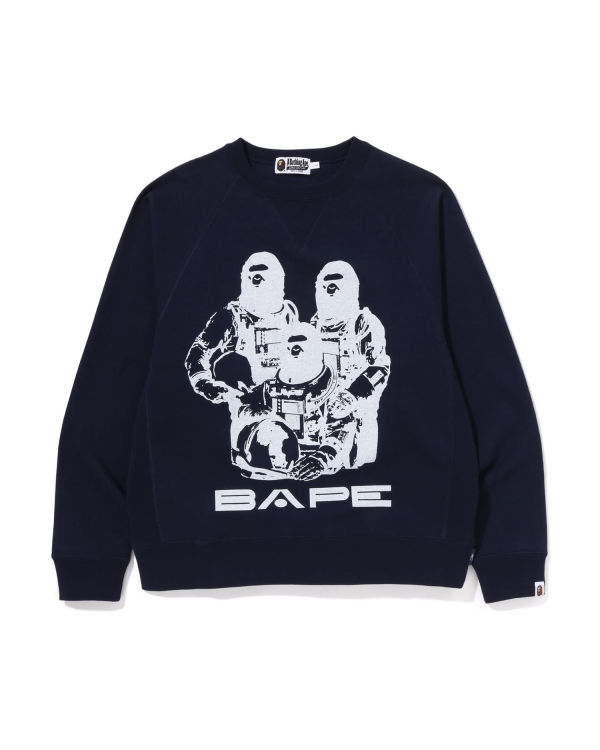 Sudaderas Bape Relaxed Fit Crewneck Hombre Azul Marino Azules | 182459-QAF