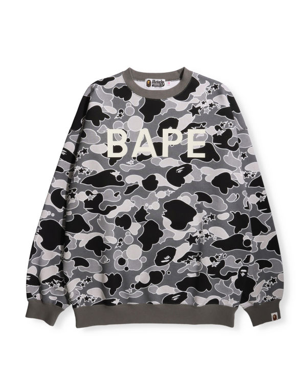 Sudaderas Bape STA Camo Oversized Crewneck Mujer Negros | 359684-CMR