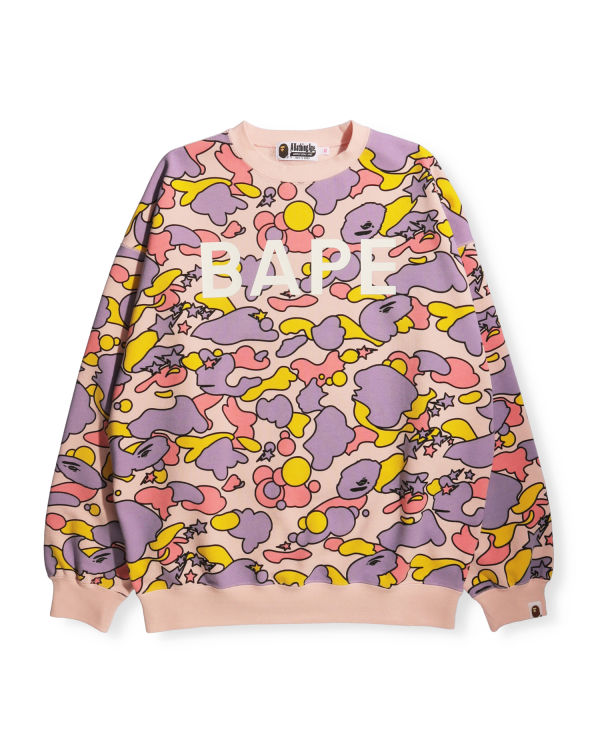 Sudaderas Bape STA Camo Oversized Crewneck Mujer Rosas | 659342-MLV