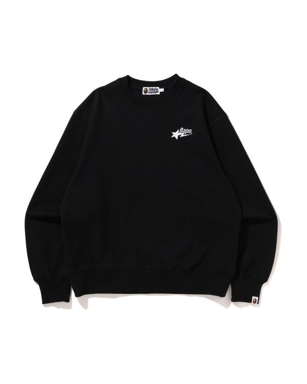 Sudaderas Bape STA Logo Relaxed Fit Crewneck Hombre Negros | 793158-WEJ