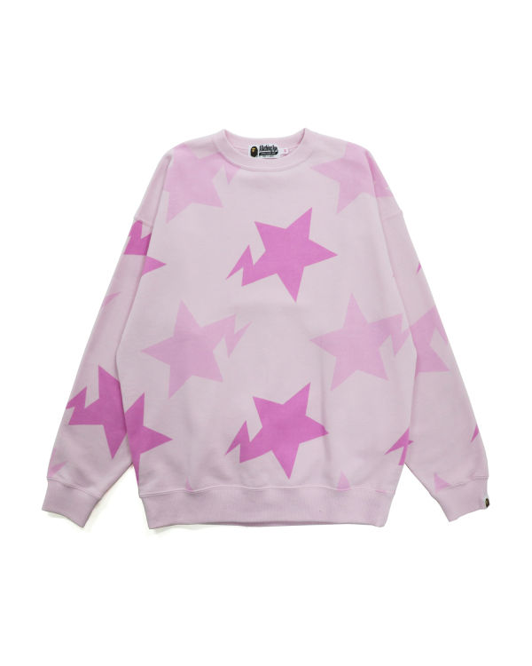 Sudaderas Bape STA Pattern Oversized Crewneck Mujer Rosas | 672453-XEF