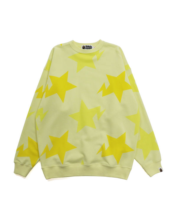 Sudaderas Bape STA Pattern Oversized Crewneck Mujer Amarillos | 723854-RUM