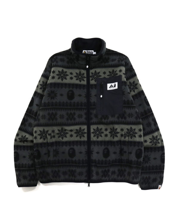 Sudaderas Bape Snow Pattern Relaxed Fit Zip Fleece Hombre Negros | 268753-IUN