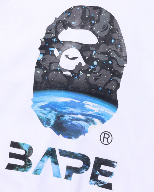 Sudaderas Bape Space Camo Ape Head Loose Fit Crewneck Hombre Blancos | 931067-ZQX