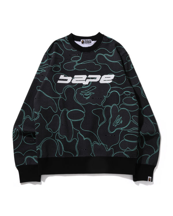 Sudaderas Bape Text Code Camo Crewneck Hombre Negros | 564139-FSP