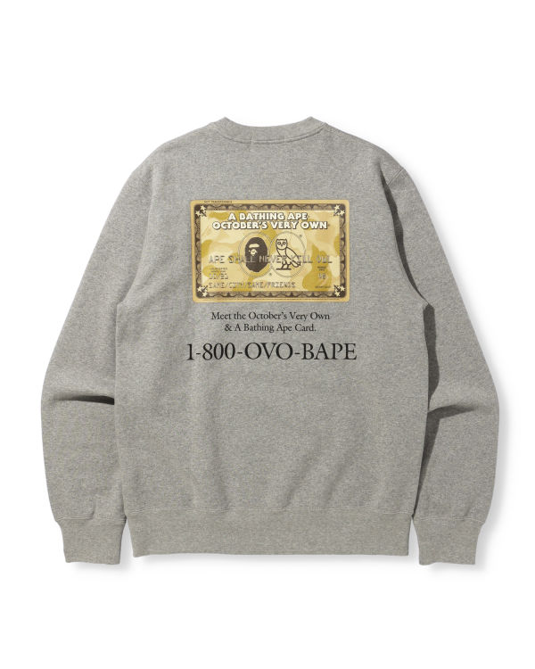 Sudaderas Bape X OVO Card Crew Neck Hombre Grises | 845012-PYK