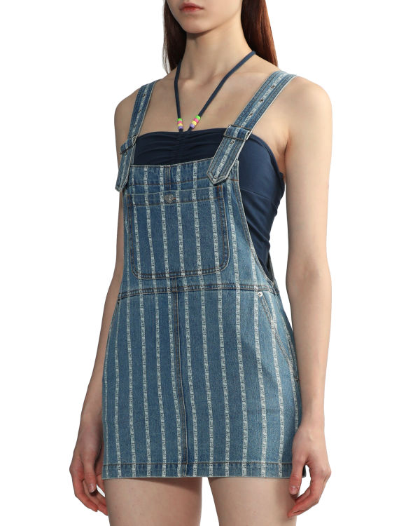 Vestido Bape A Rayas denim Mujer Azules | 426307-KFS