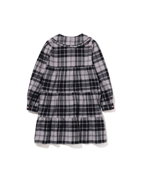 Vestido Bape Check Big Collar Onepiece Niños Grises | 325049-EMB