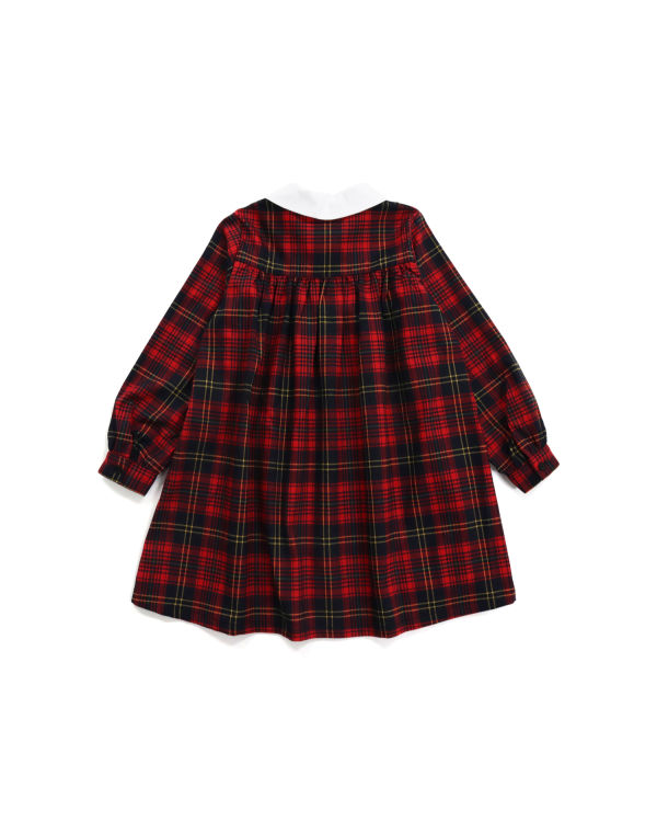 Vestido Bape Check Ribbon Onepiece Niños Rojos Claro | 436285-RWT